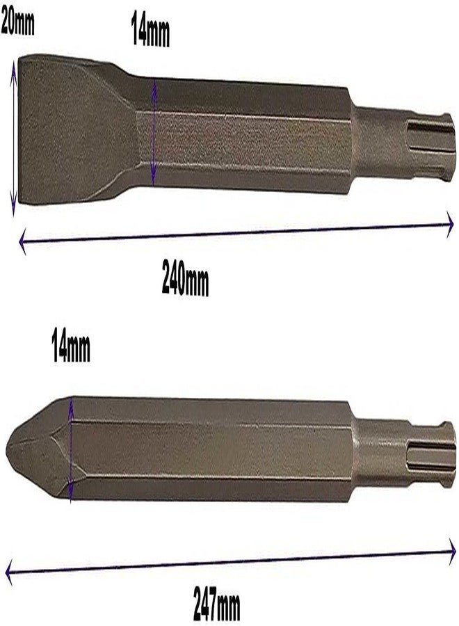 Inditrust إزميل إنديترست SDS-Plus مسطح ومدبب 14×250 مم مع رؤوس حفر للبناء 6/8/10 مم × 160 مم، وظرف حفر 1/2 بوصة، ومحول SDS بسعة 1.5-13 مم - Image 2